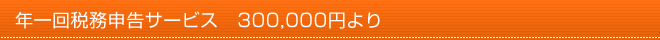 年一回税務申告サービス　300,000円より